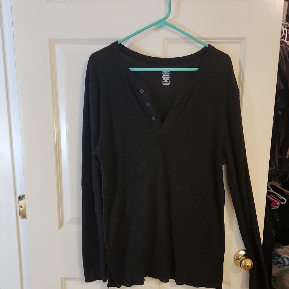 Fruit of the Loom Black Ribbed Shirt